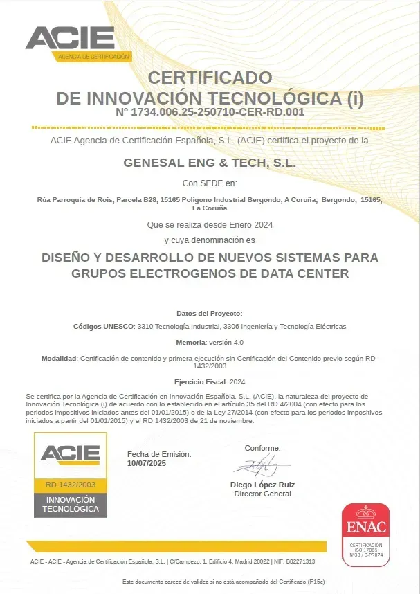 GENERDCP24 | Development of digital control and protection systems for industrial generator sets