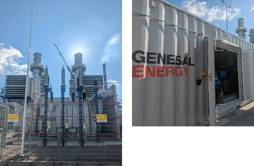 Detalles del grupo electrógeno de la planta de cogeneración de Poznan.