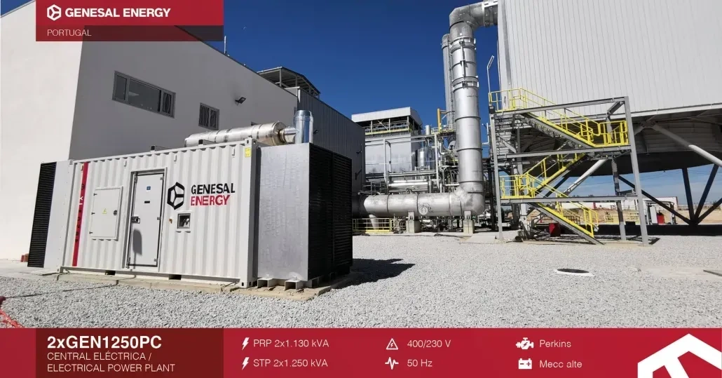 grupo electrógeno para central eléctrica de biomasa en Portugal