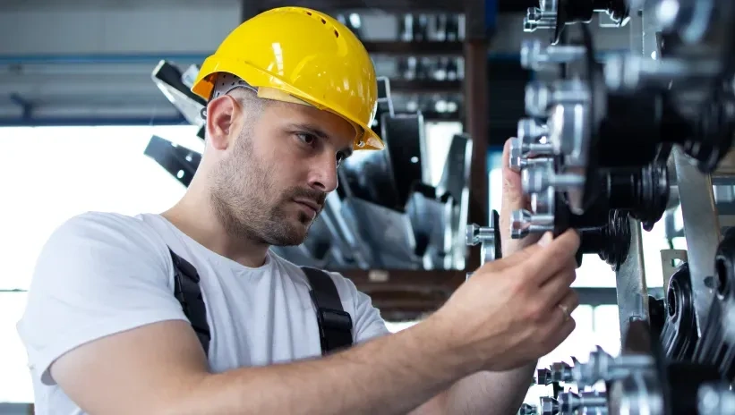 Technician performing maintenance on a generator set to prevent breakdowns and ensure proper operation