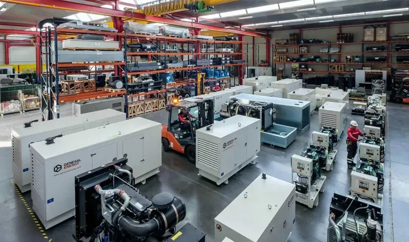 Distintos grupos electrógenos en la fábrica de Bergondo