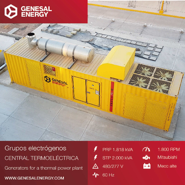 Genesal Energy has supplied an emergency genset for the combined cycle power plant (CCPP) known as Empalme II, a huge engineering project in the Sonora State of Mexico.