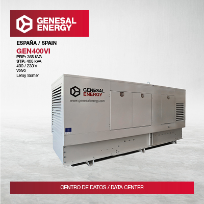 Genesal energy for a data centre. Always at the forefront of critical centres’ protection.