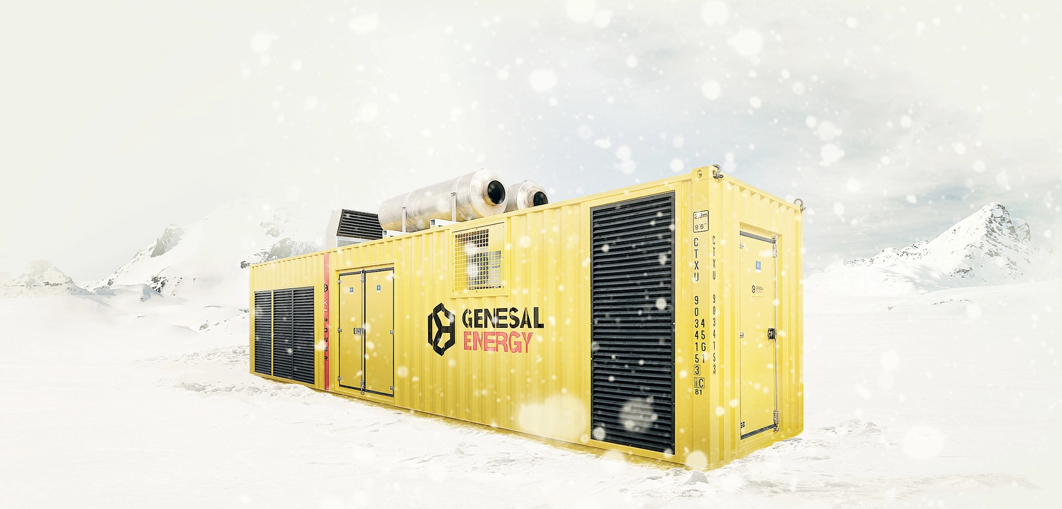 Grupo electrógeno en entorno de nieve
