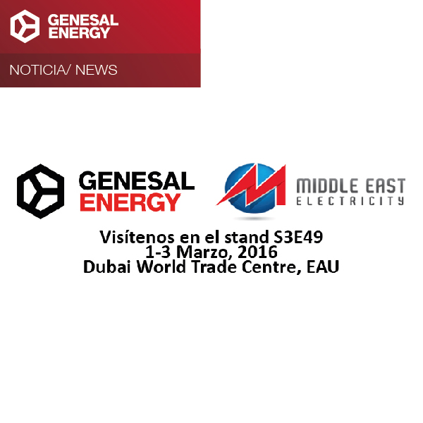 Genesal Energy Presente Middle East Electricity Dubai