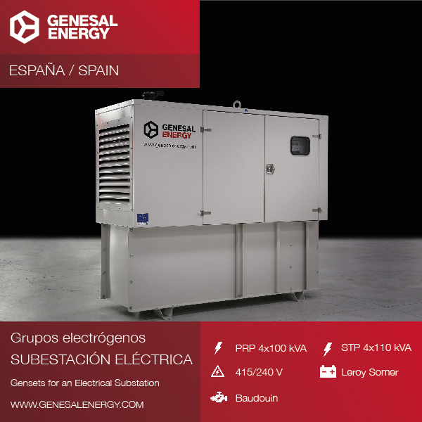 Grupos electrógenos especiales Genesal Energy para subestaciones eléctricas de Zaragoza