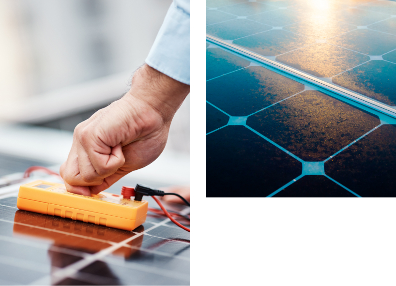 Profesional analizando consumos eléctricos en pantalla y herramientas de medición (kW y kVA)